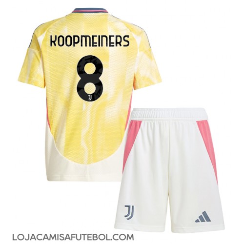 Camisa de Futebol Juventus Teun Koopmeiners #8 Equipamento Secundário Infantil 2024-25 Manga Curta (+ Calças curtas)